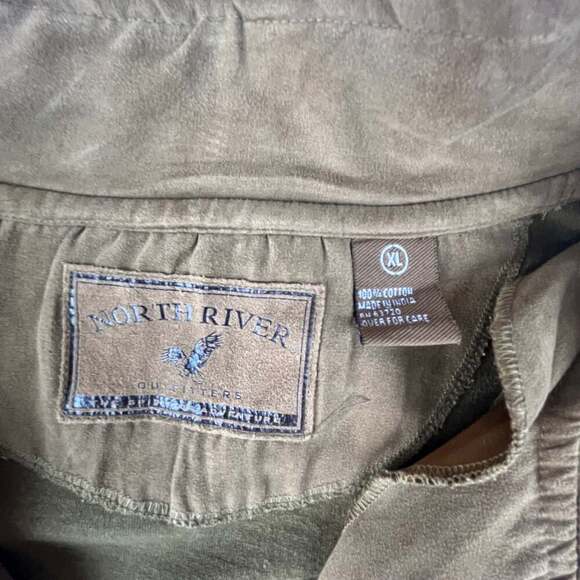 North River Outfitters Men's XL 1/4 Zip Pullover Sweatshirt Cotton Brown - Picture 2 of 9